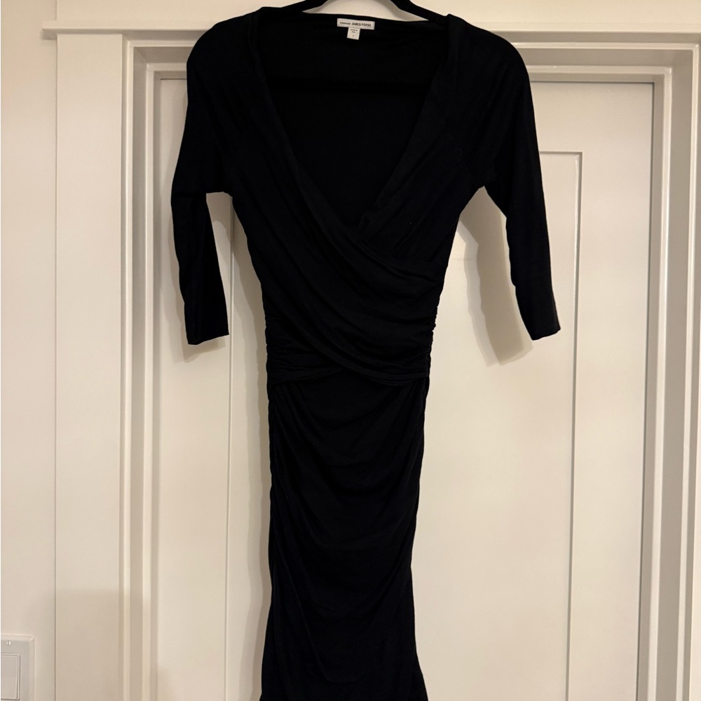 Elegant Black Draped Dress